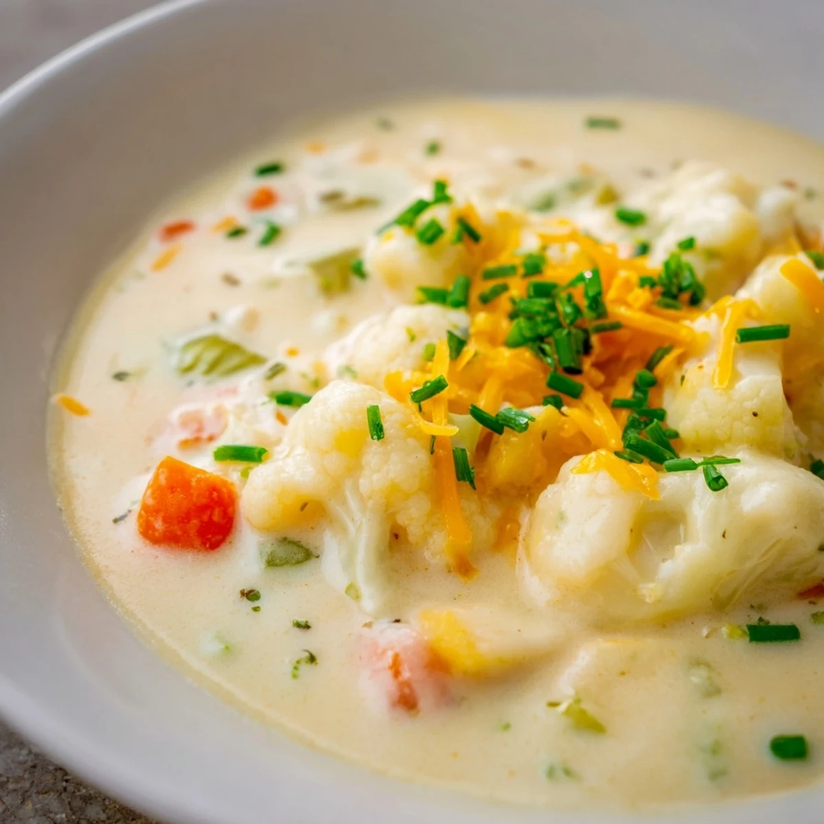 Creamy Cauliflower Chowder Cheddar