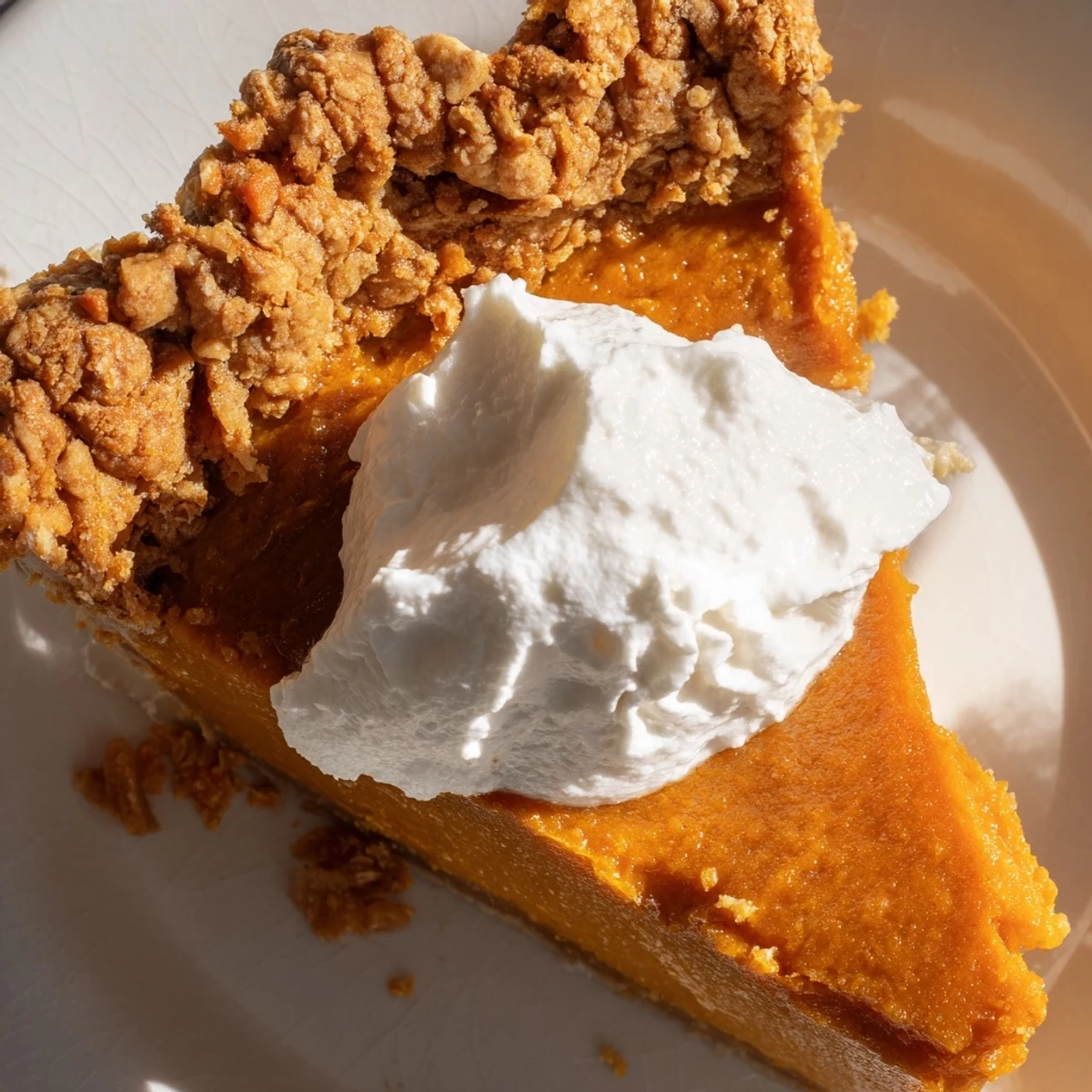 A close-up of Spiced Sweet Potato Pie with Crust reveals fork marks in the filling, suggesting a decadent dessert ready to be enjoyed.