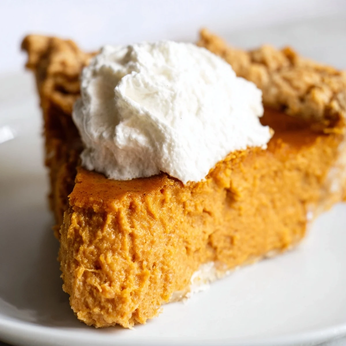 Freshly baked Spiced Sweet Potato Pie with Crust sits beside a bowl of whipped cream, perfect for an autumn holiday gathering.