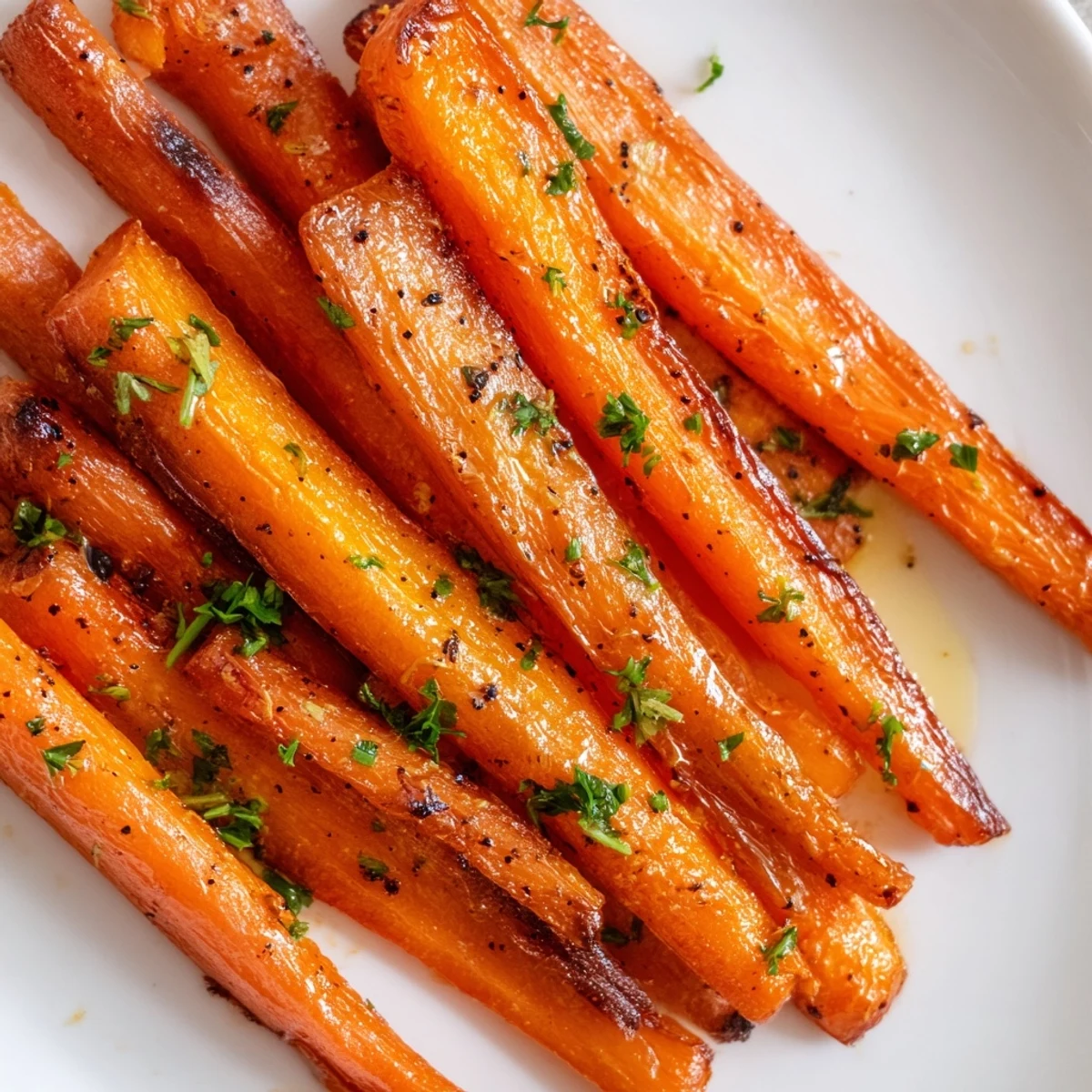 Freshly baked Roasted Carrot Sticks with paprika and garlic powder, served warm alongside grilled chicken for a simple vegan meal.