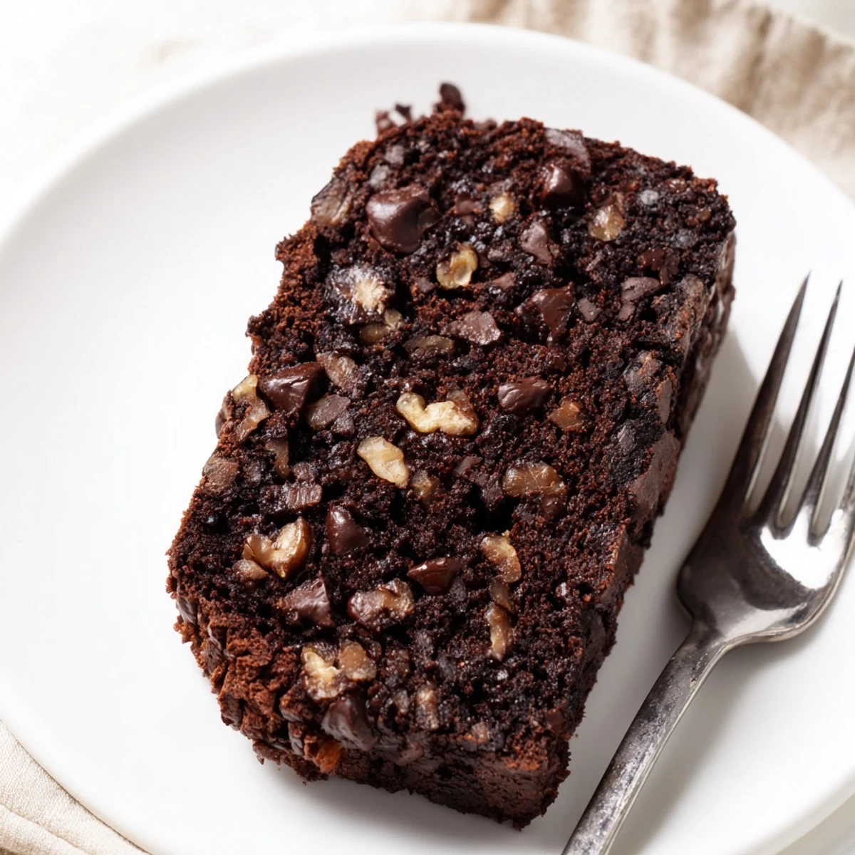 Golden-brown Chocolate Banana Bread sliced on a wooden board with melted chocolate chips and ripe bananas nearby.