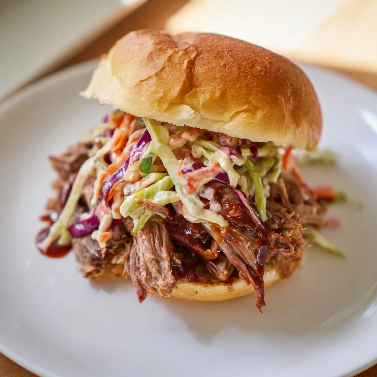 Freshly prepared coleslaw adds a crunchy texture and tangy bite to these delicious Beef Brisket Sliders, perfect for a game day feast.