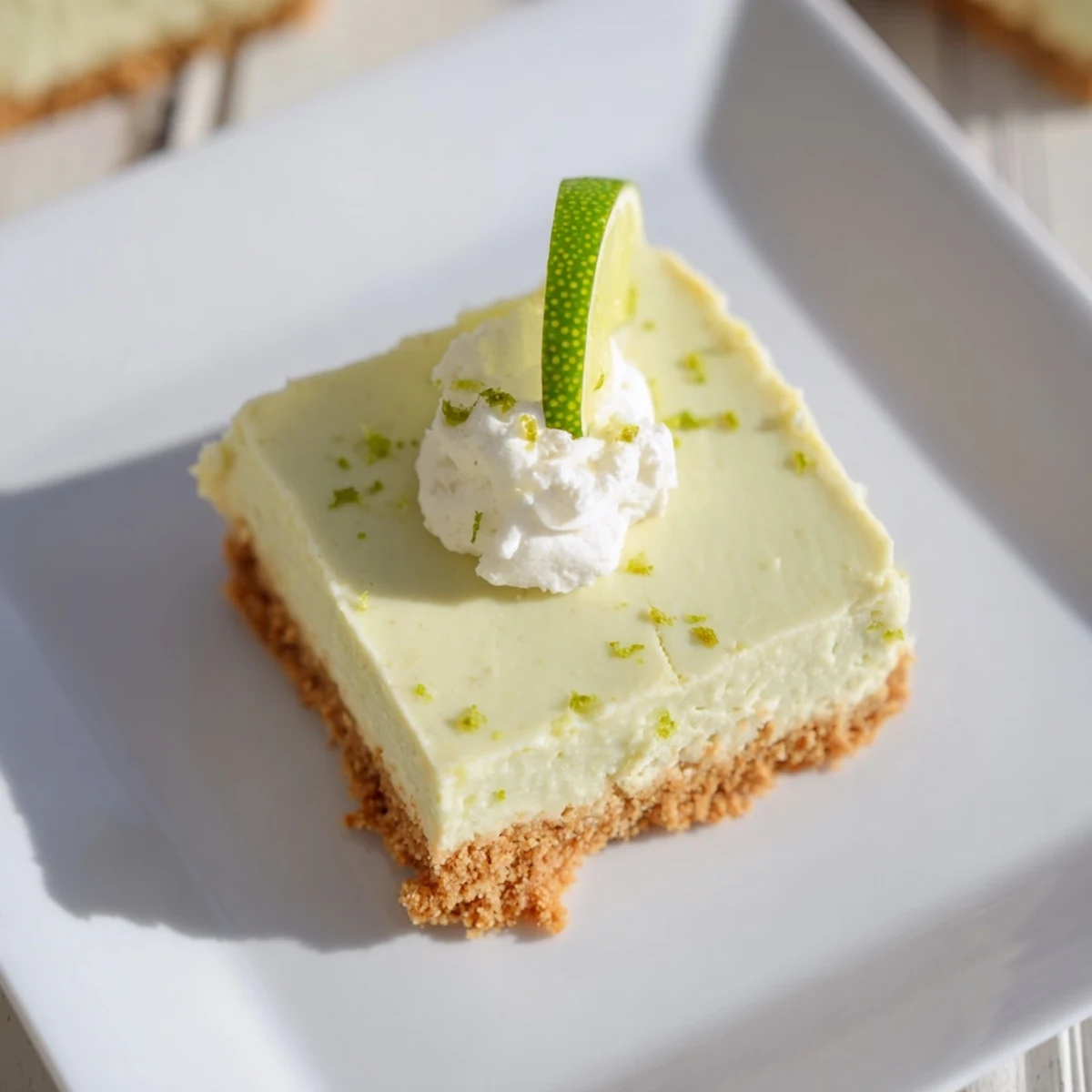 Golden Key Lime Pie Bars featuring a buttery graham cracker crust topped with a smooth, tangy lime filling.