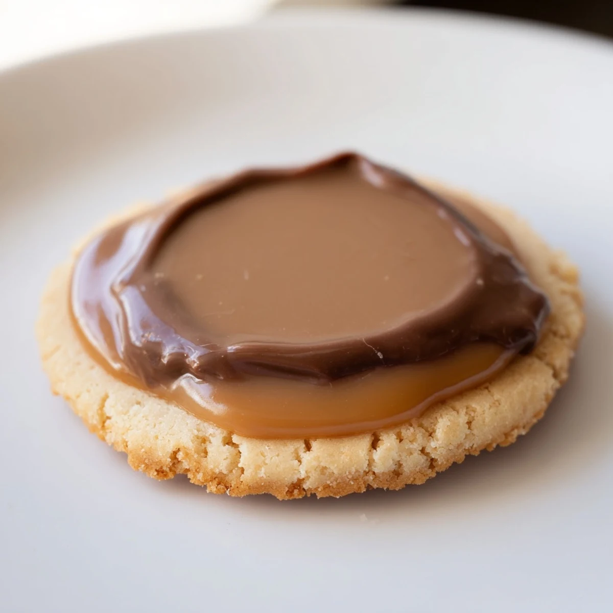 A close-up of Twix Cookies with smooth milk chocolate topping, ideal for a sweet party platter.