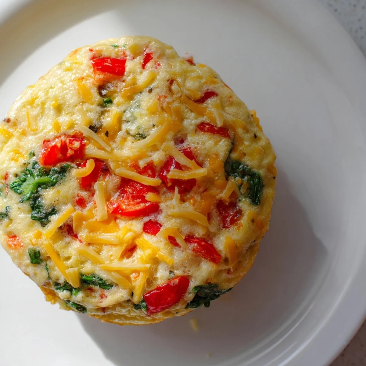 Twelve savory Best Frittata Egg Muffins on a cooling rack, packed with spinach, bell peppers, and cherry tomatoes for a gluten-free snack.  