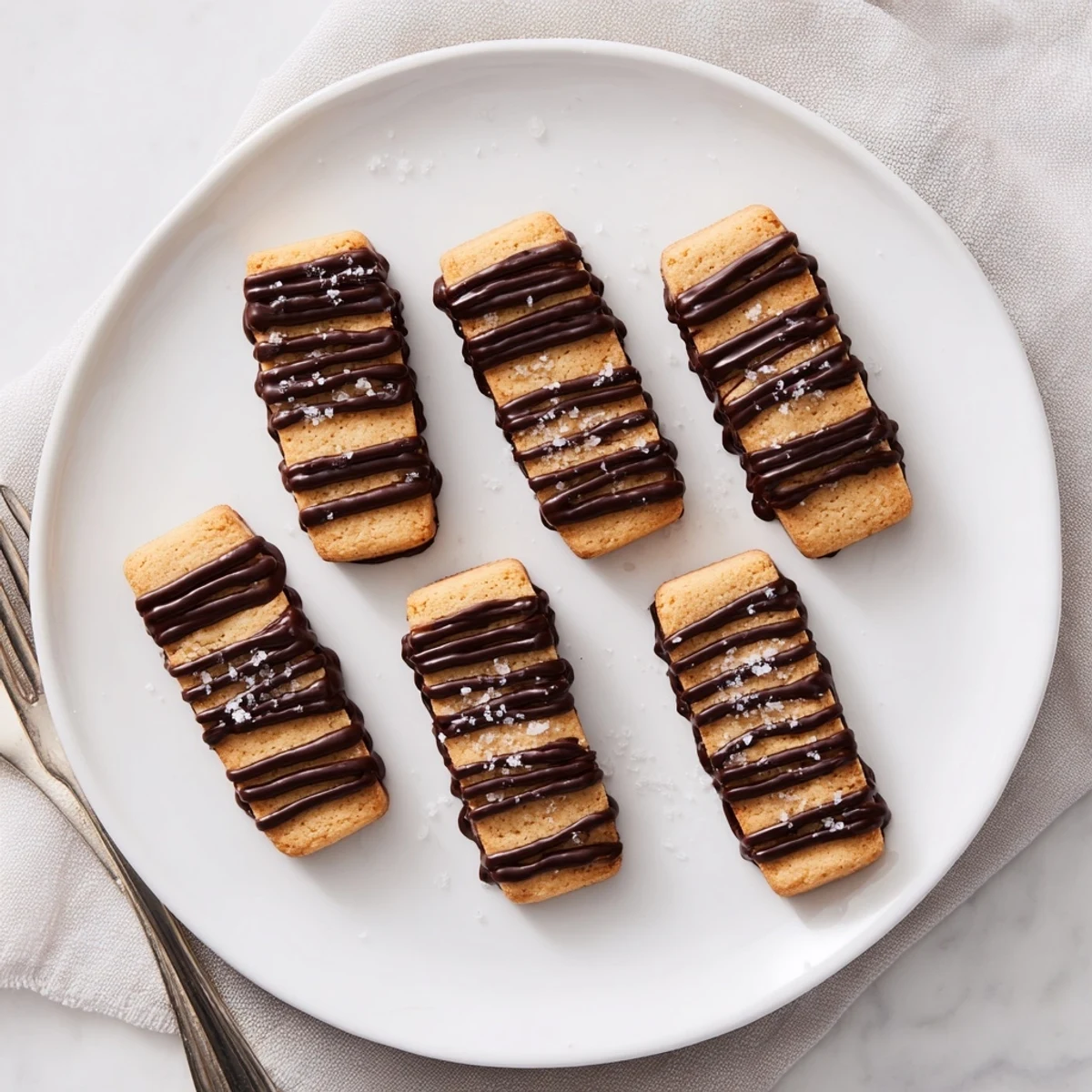 Espresso Shortbread Cookies arranged on a baking sheet with parchment paper, ready for the oven with espresso powder nearby.