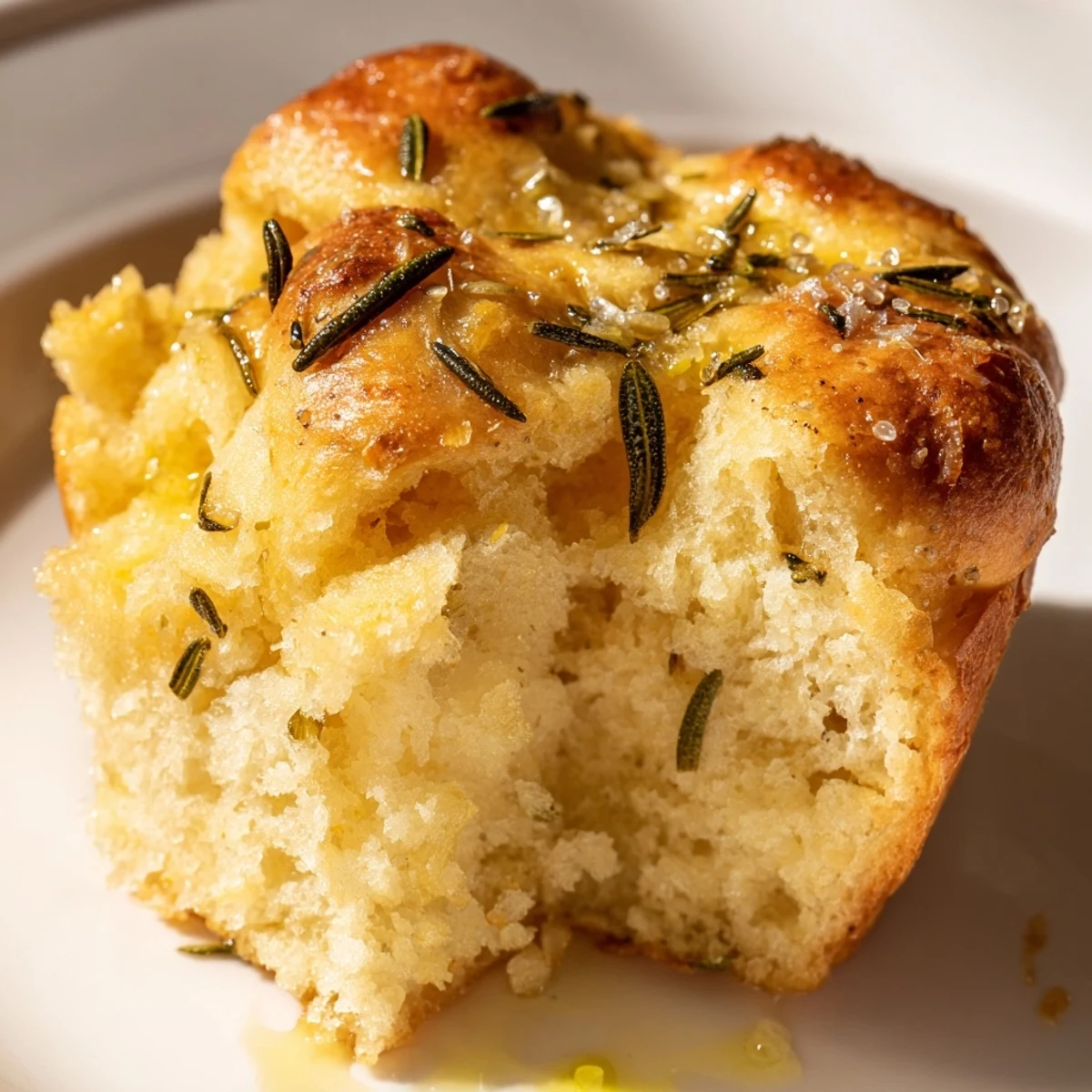 Savory Italian-style garlic rosemary focaccia muffins with golden crusts ready for dipping