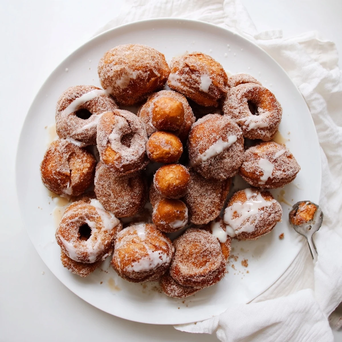 Warm fried pumpkin spice biscuit donuts dusted with spiced sugar, perfect for fall breakfast
