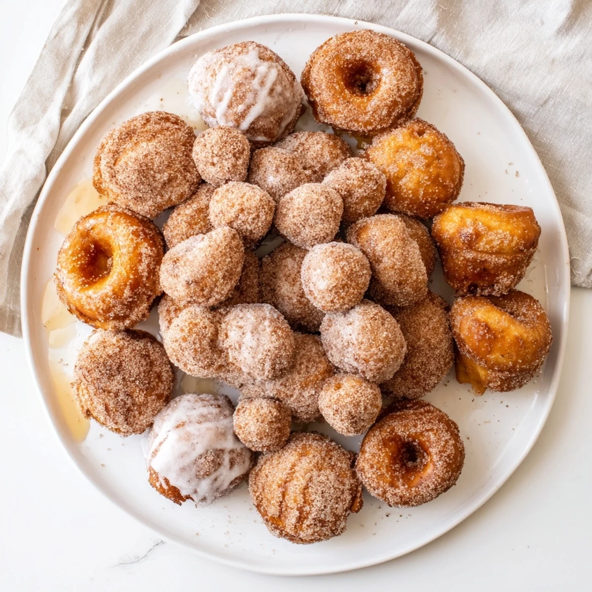 Fluffy pumpkin spice biscuit donuts tossed in sweet cinnamon sugar, ready for autumn dipping