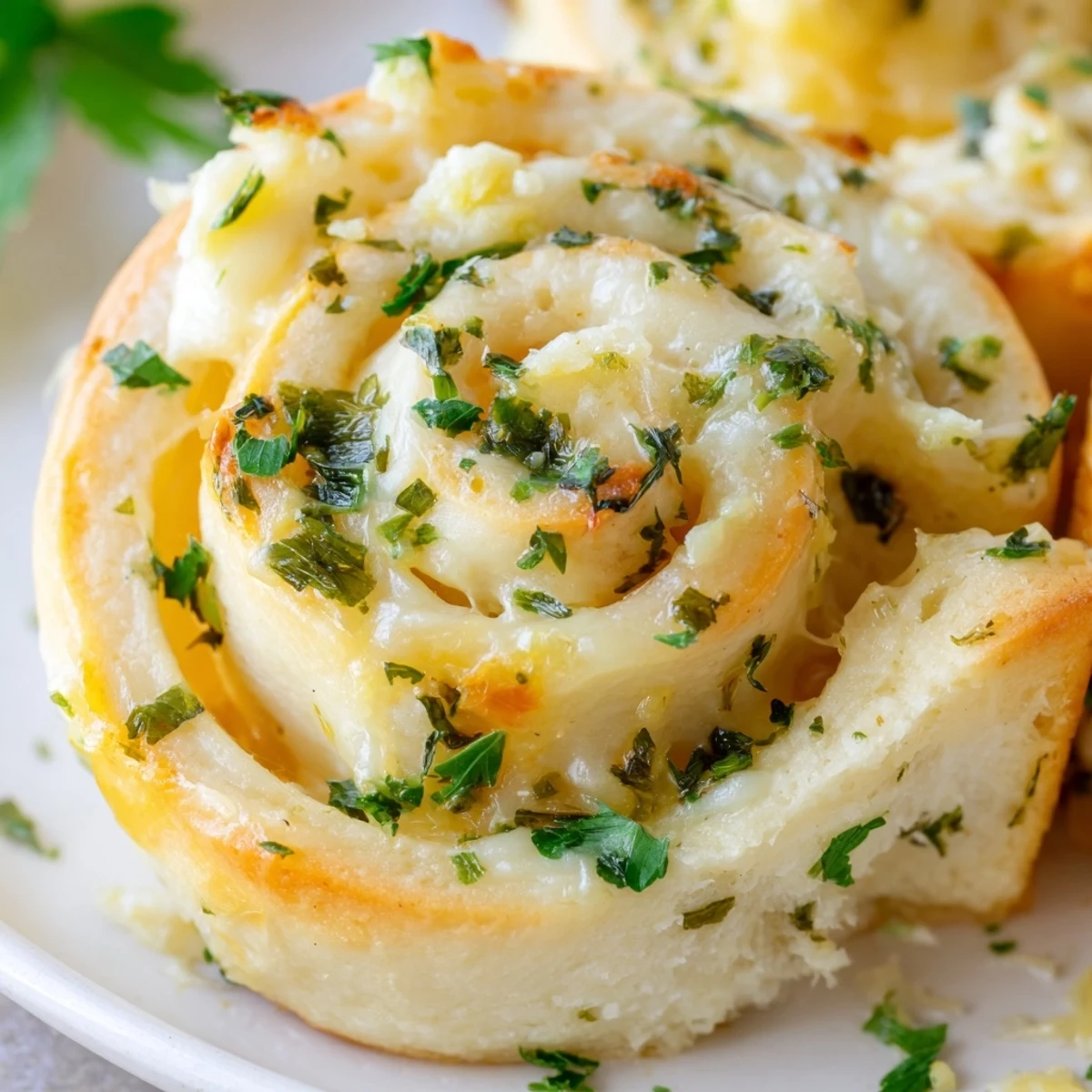 Soft fluffy Buttery Cheese Garlic Rolls brushed with melted butter and sprinkled with Parmesan cheese