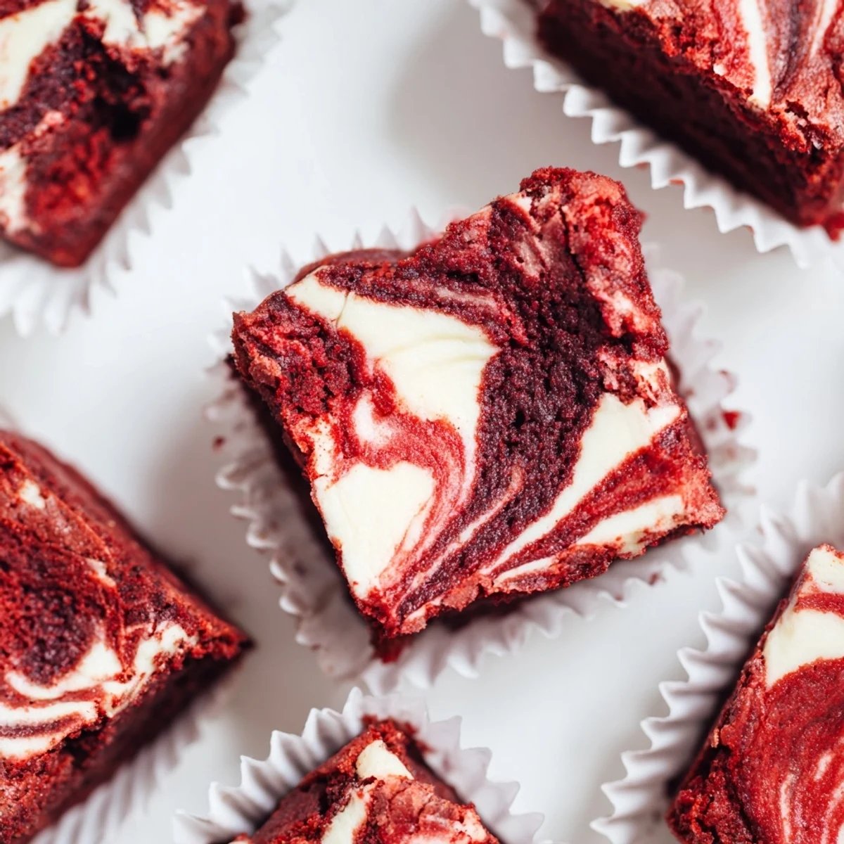 Rich red velvet brownie bites with luscious cream cheese swirl baked in a mini muffin tin