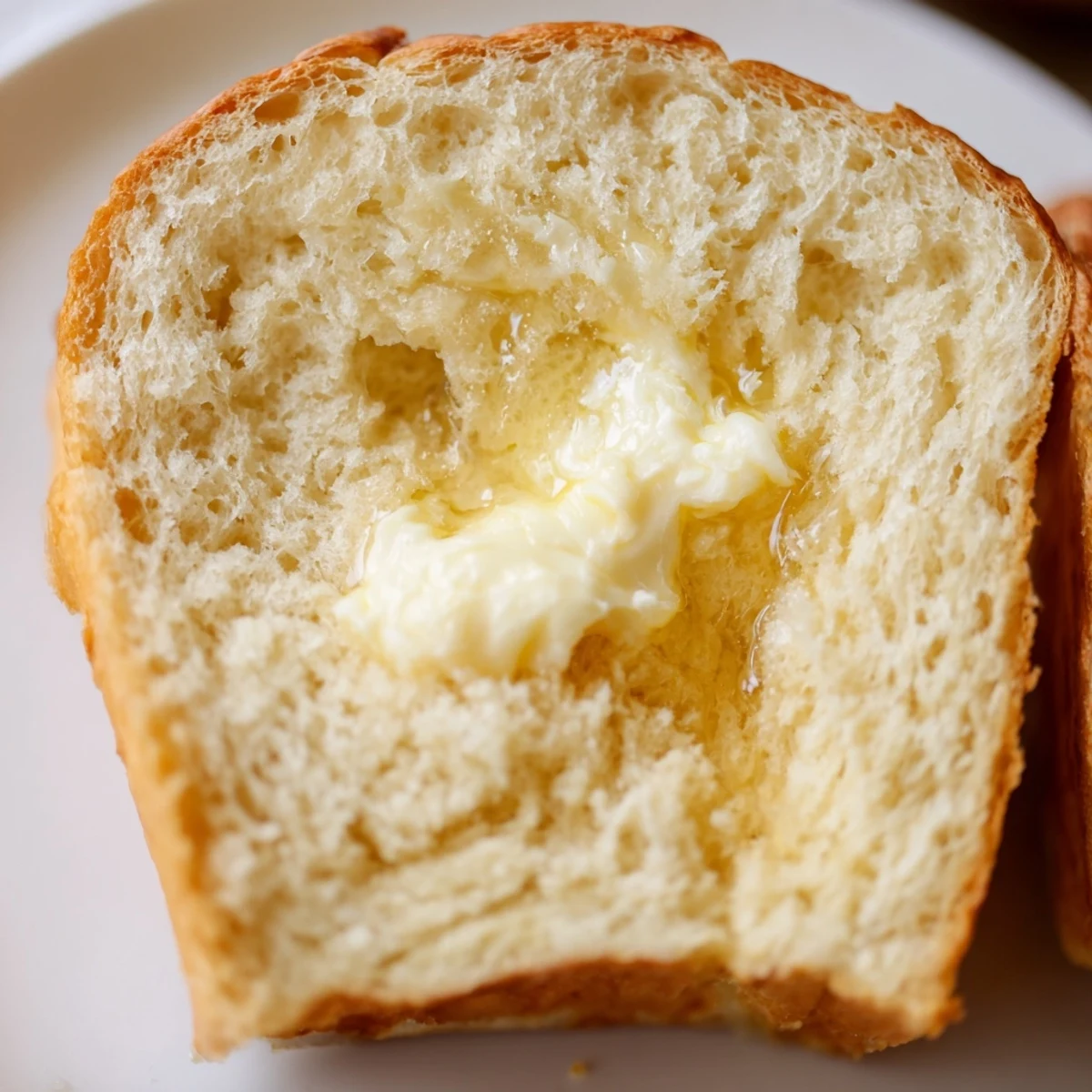 Freshly baked homemade Amish white bread loaf with golden brown crust and soft interior