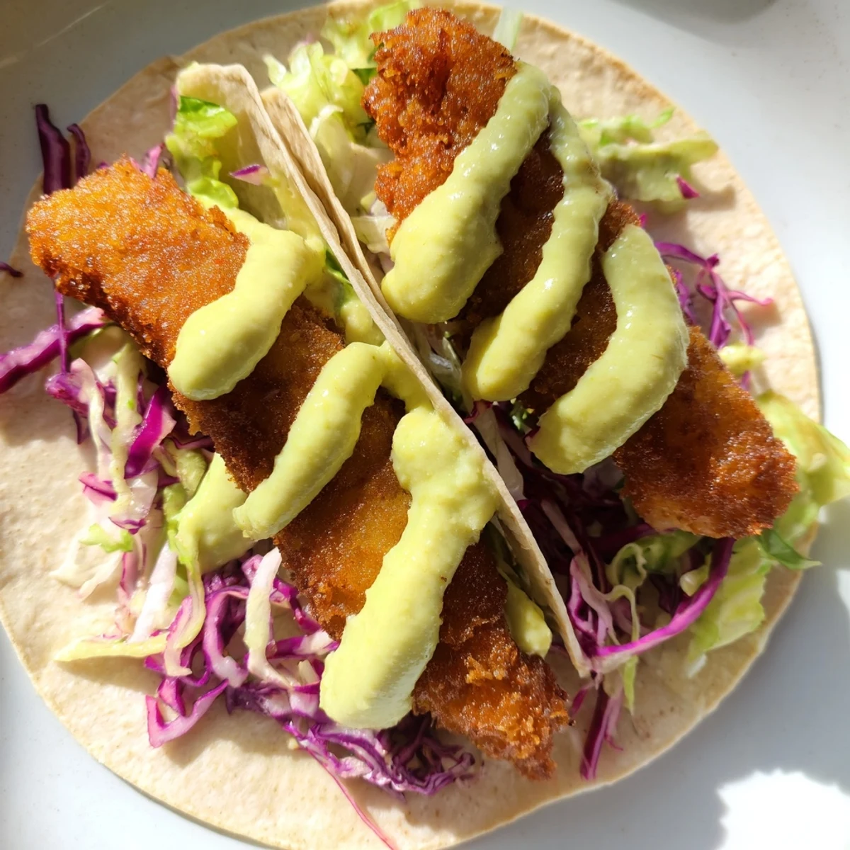 Homemade Baja Fish Tacos Avocado Crema