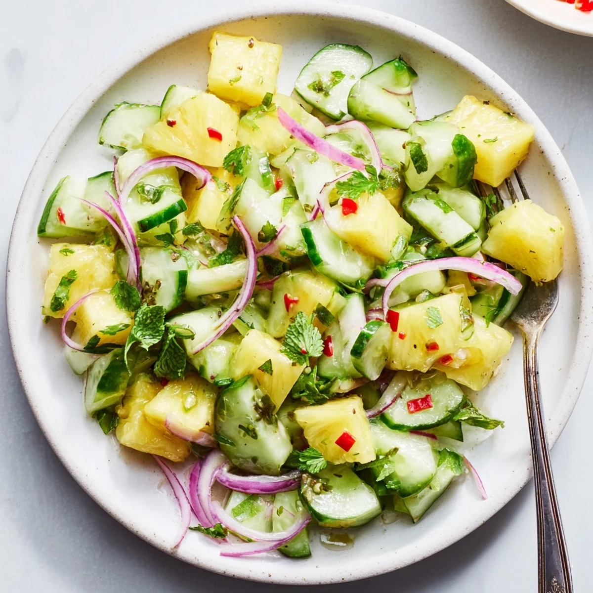 Pineapple Cucumber Salad served as a zesty side for grilled fish