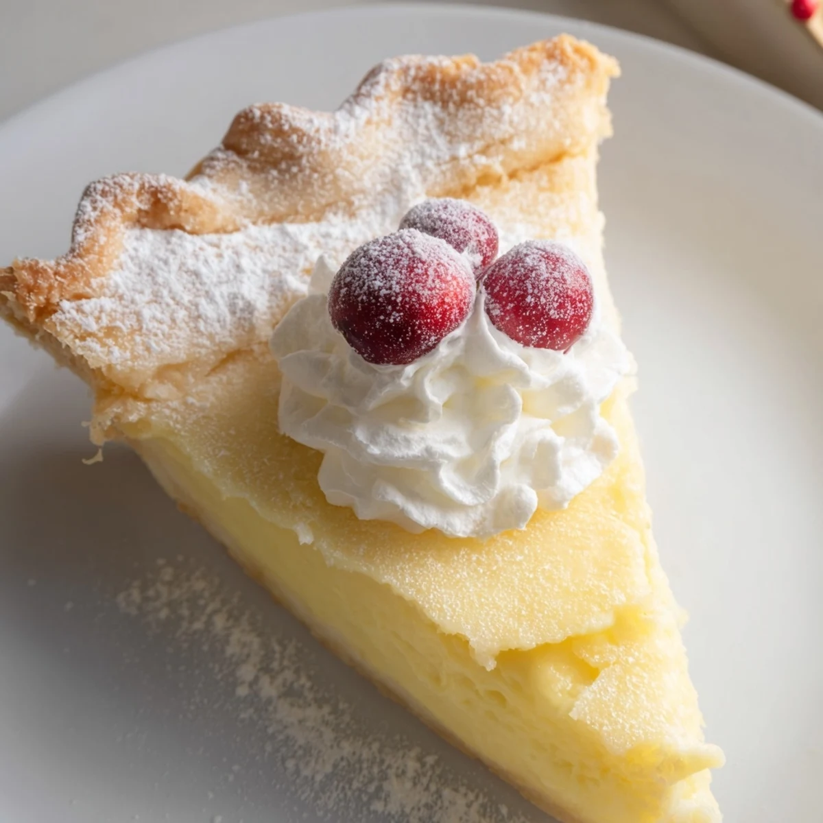 Velvety, cinnamon-scented slice of Christmas Eve Custard Pie With Cinnamon Vanilla