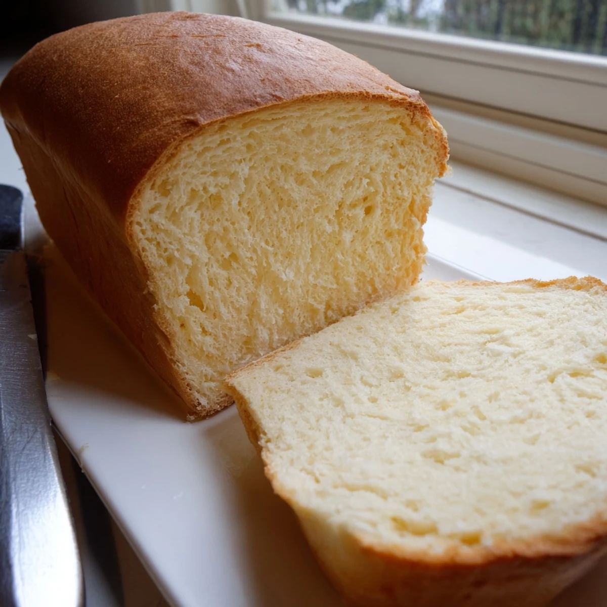 Homemade cottage cheese loaf bread cooling on a wire rack, perfect for breakfast toasting and sandwiches