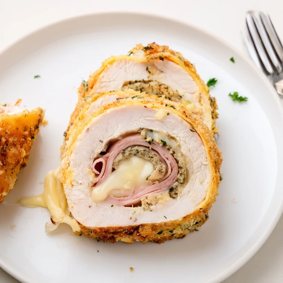 Crispy Pickle Brined Chicken Rolls served with creamy coleslaw and lemon wedge