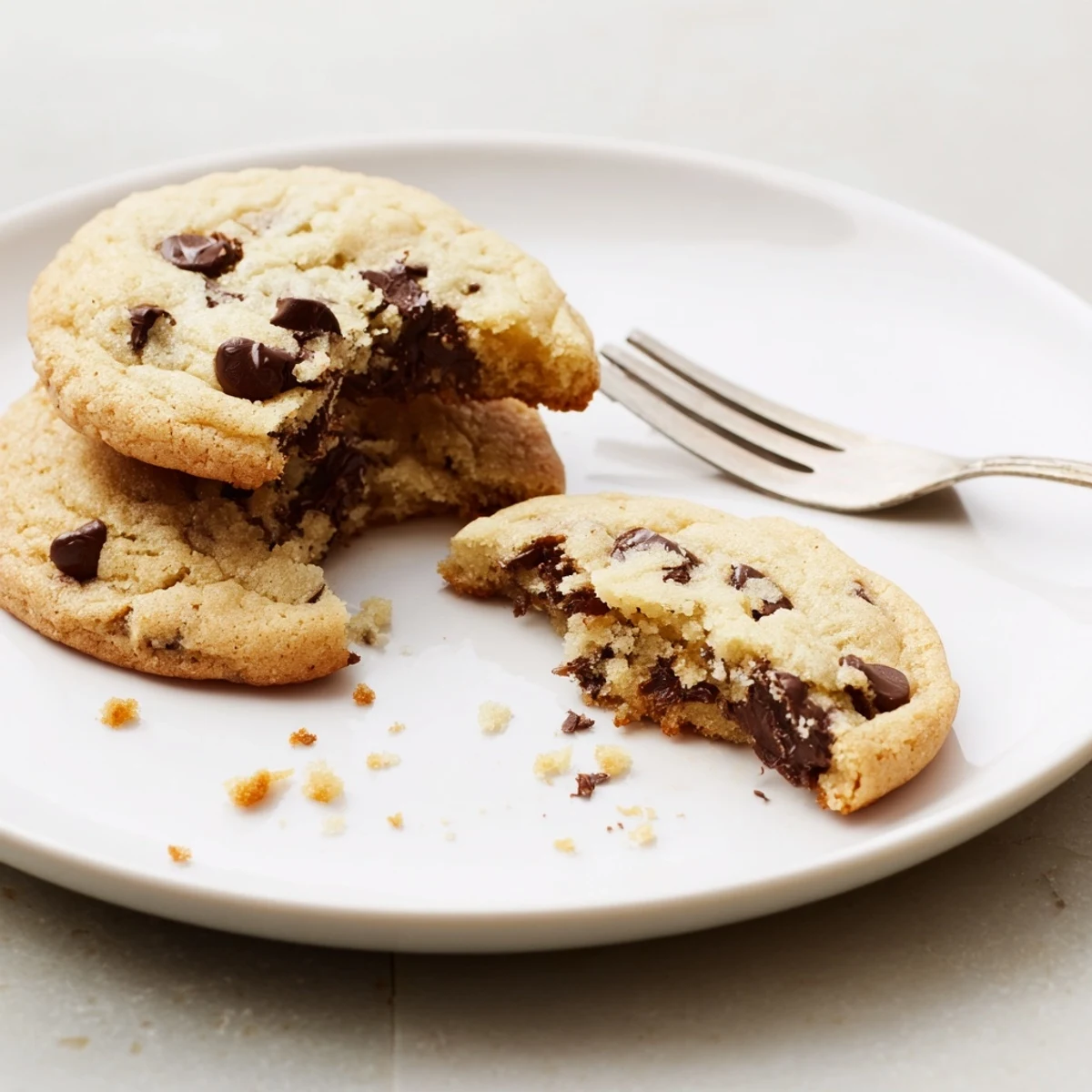 Fresh from the oven Chocolate Chip Cookies cooling on parchment, buttery aroma