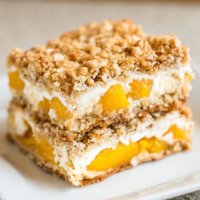 Peaches And Cream Crumble Bars