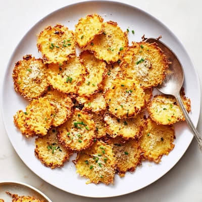 Crunchy baked cottage cheese chips sprinkled with parmesan beside a yogurt dip